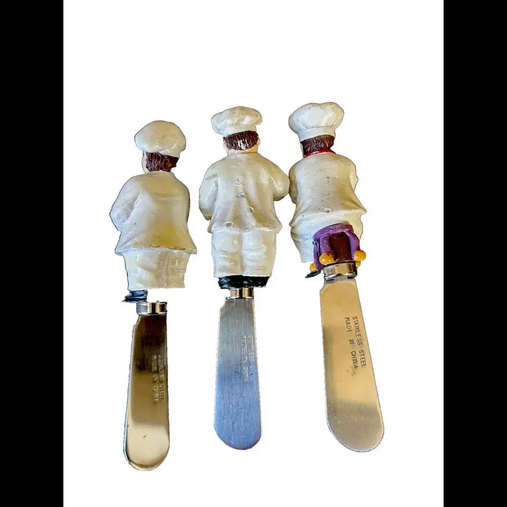 🌼Set Of 3 Canapé Knives Handle Silver Tone Metal - Kitchen Gadget